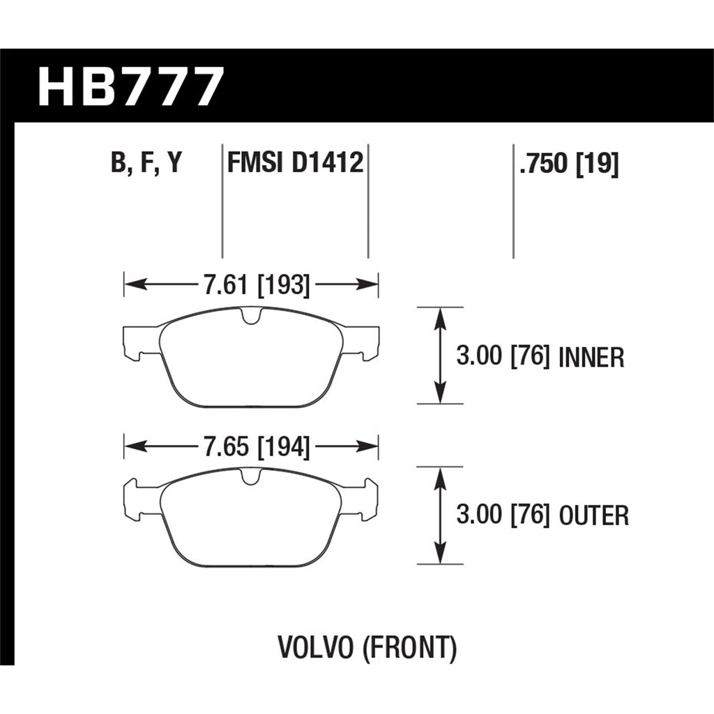 Hawk-10-15-Volvo-Xc60--03-14-Volvo-Xc90-(W-328Mm-Rotors)-Hps-Street-Front-Brake-Pads