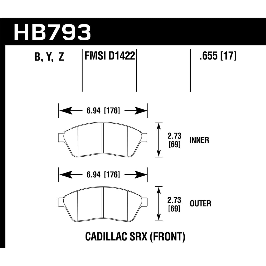 Hawk-10-16-Cadillac-Srx-Lts-Street-Front-Brake-Pads