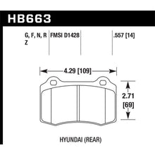 Load image into Gallery viewer, Hawk-10-Hyundai-Genesis-Coupe-(Track-W-Brembo-Breaks)-Performance-Ceramic-Street-14Mm-Rear-Brake-Pa