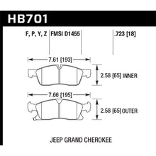 Load image into Gallery viewer, Hawk-11-12-Dodge-Durango--11-12-Jeep-Grand-Cherokee-Hps-5.0-Front-Street-Brake-Pads