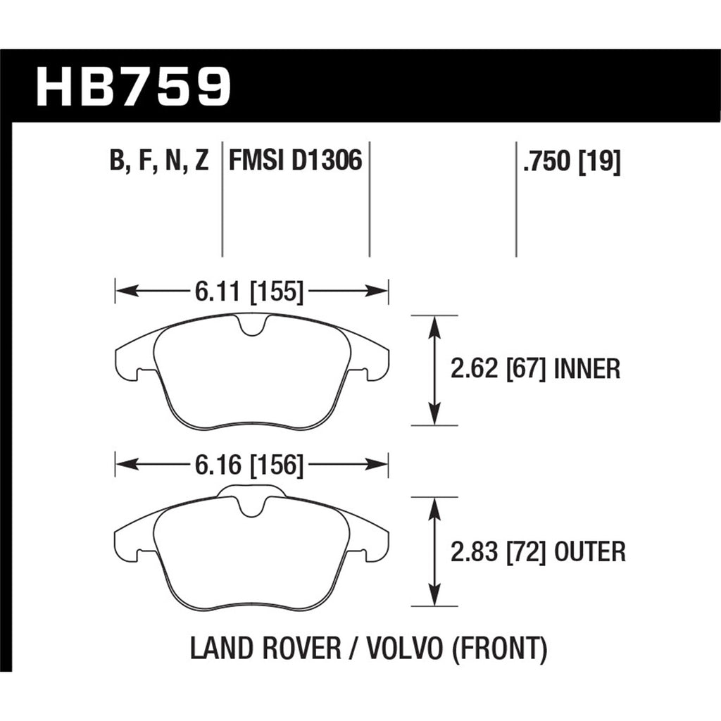 Hawk-11-16-Volvo-S60--07-16-Volvo-S80-(W-300Mm-Rotors)-Performance-Ceramic-Street-Front-Brake-Pads