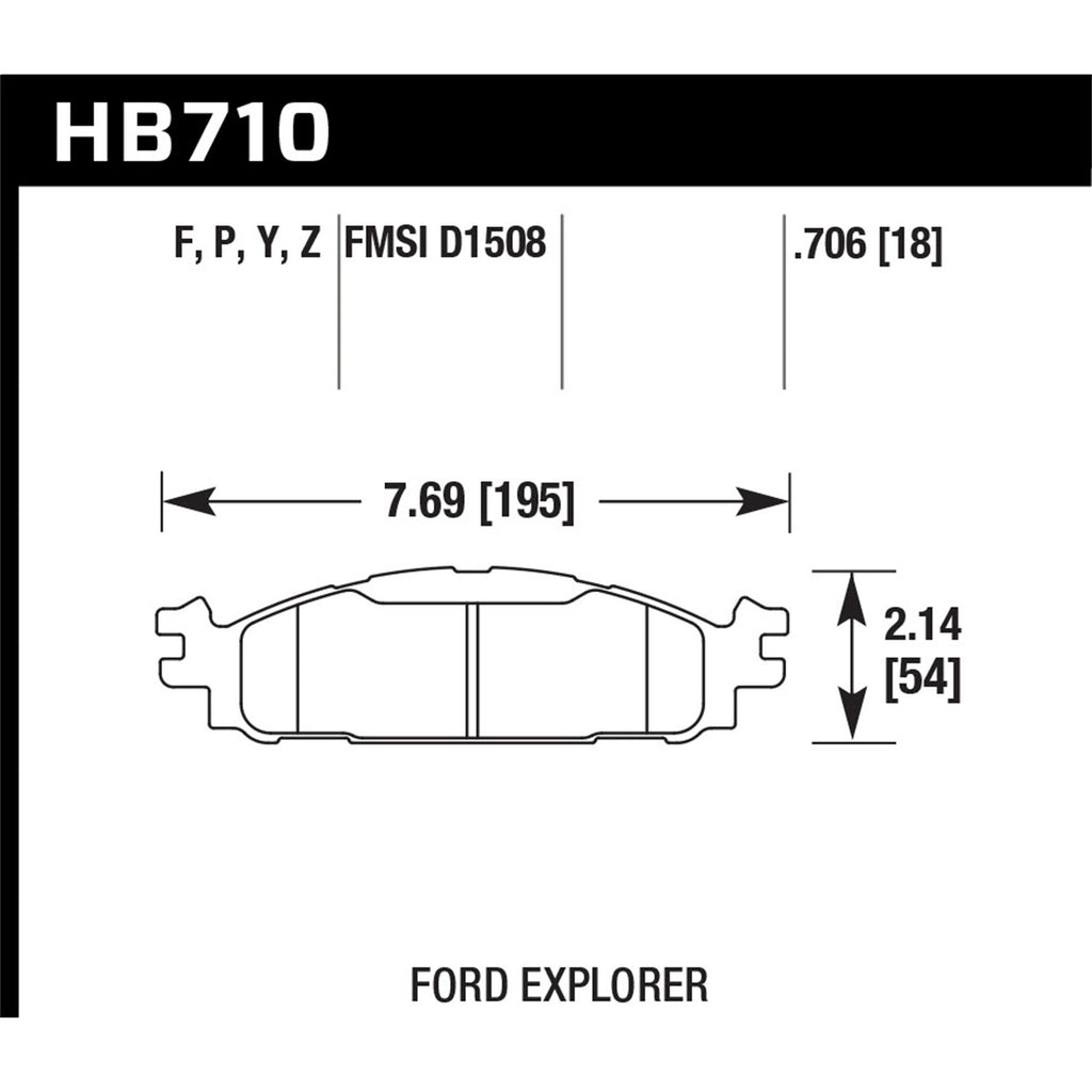 Hawk-11-19-Ford-Explorer--Taurus-Hps-5.0-Front-Brake-Pads