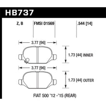 Load image into Gallery viewer, Hawk-12-15-Fiat-500-Abarth-Rear-Performance-Ceramic-Street-Brake-Pads