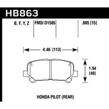 Load image into Gallery viewer, Hawk-12-15-Honda-Pilot-Hps-5.0-Rear-Brake-Pads