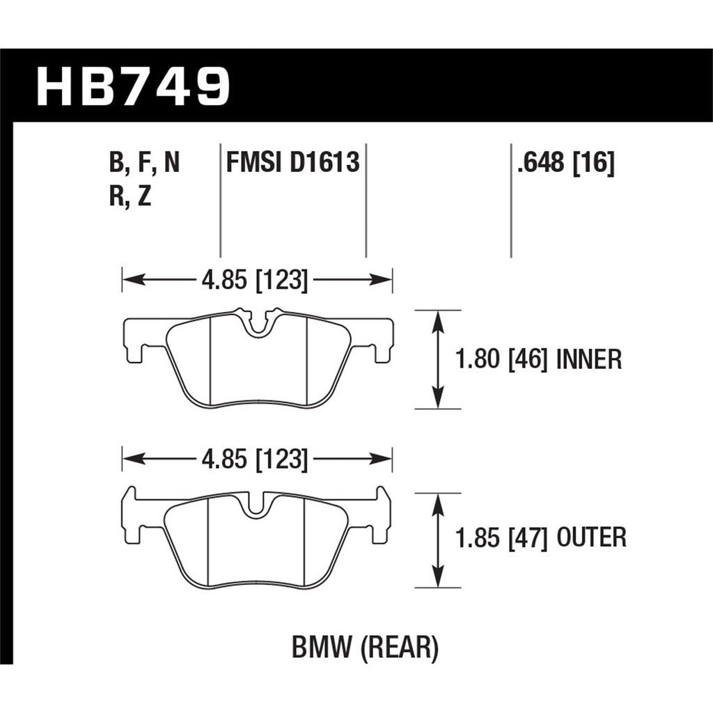 Hawk-13-14-Bmw-328I328I-Xdrive--2014-428I428I-Xdrive-Hps-5.0-Rear-Brake-Pads
