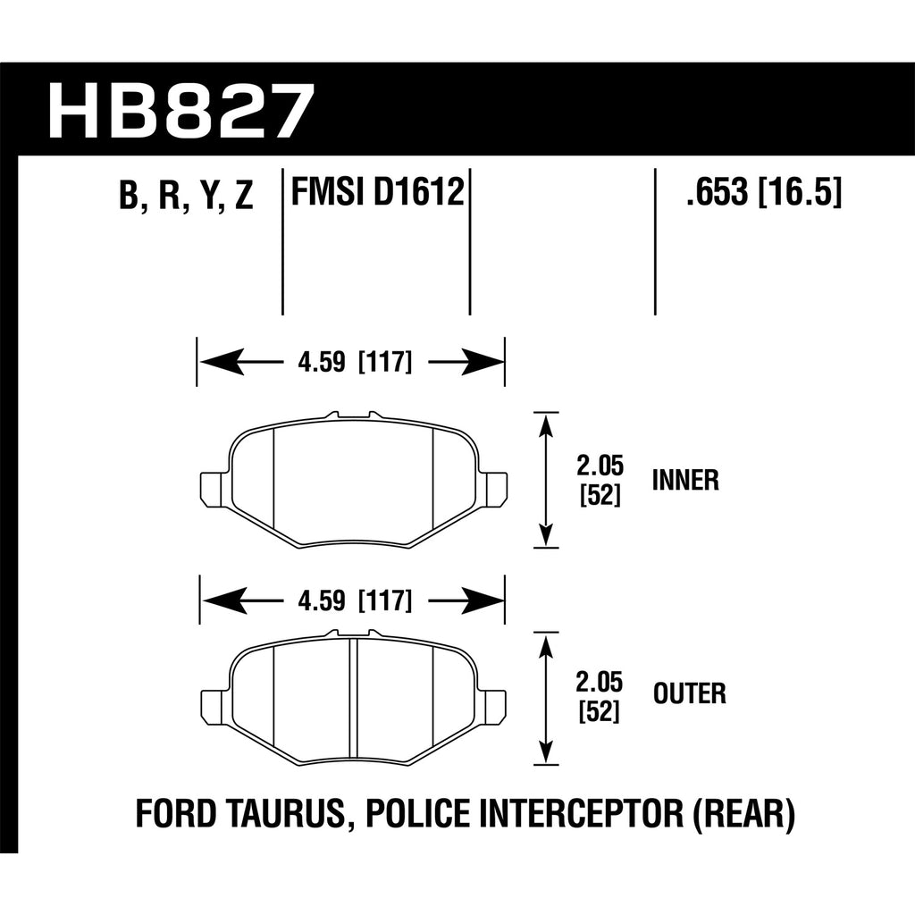 Hawk-13-16-Ford-Taurus-Sho-Hps-5.0-Rear-Brake-Pads
