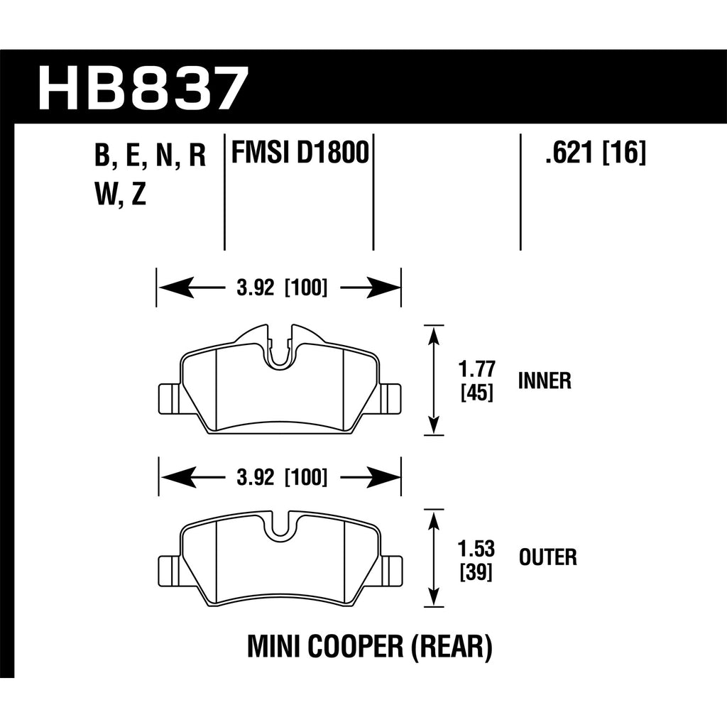 Hawk-14-17-Mini-Cooper-Hps-5.0-Rear-Brake-Pads
