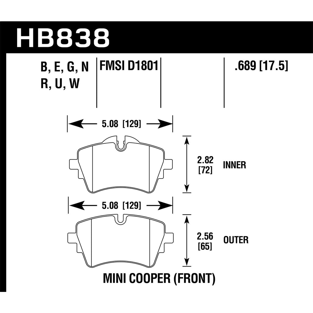 Hawk-17-19-Mini-Cooper-Clubman-1.5L-Dtc-30-Front-Brake-Pads