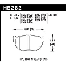 Load image into Gallery viewer, Hawk-1998-2000-Hyundai-Elantra-Hps-5.0-Rear-Brake-Pads