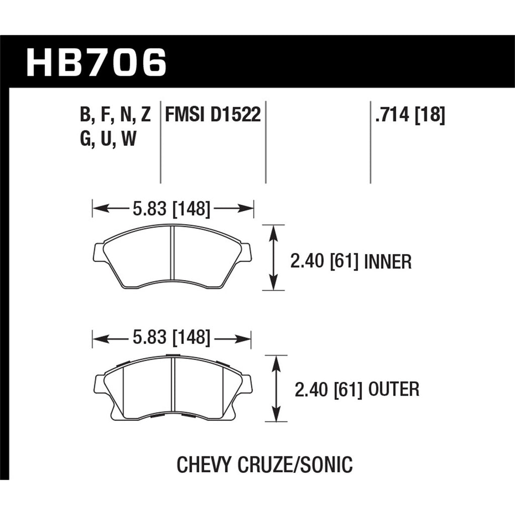 Hawk-2011-2014-Chevrolet-Cruze-Eco-Hps-5.0-Front-Brake-Pads