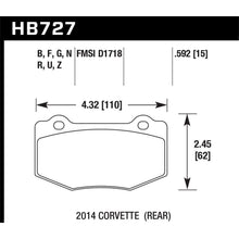 Load image into Gallery viewer, Hawk-2014-Chevrolet-Corvette-Pc-Rear-Brake-Pads