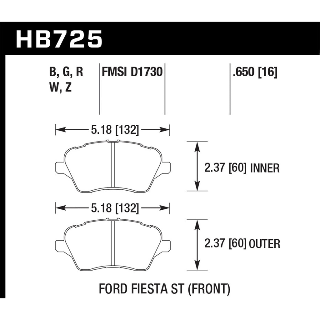 Hawk-2014-Ford-Fiesta-St-Dtc-60-Front-Brake-Pads
