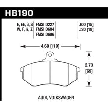 Load image into Gallery viewer, Hawk-80-87-Audi-5000-Ht-10-Compound-Front-Brake-Pads