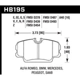 Hawk Performance HB195E.640 Blue 9012 Disc Brake Pad