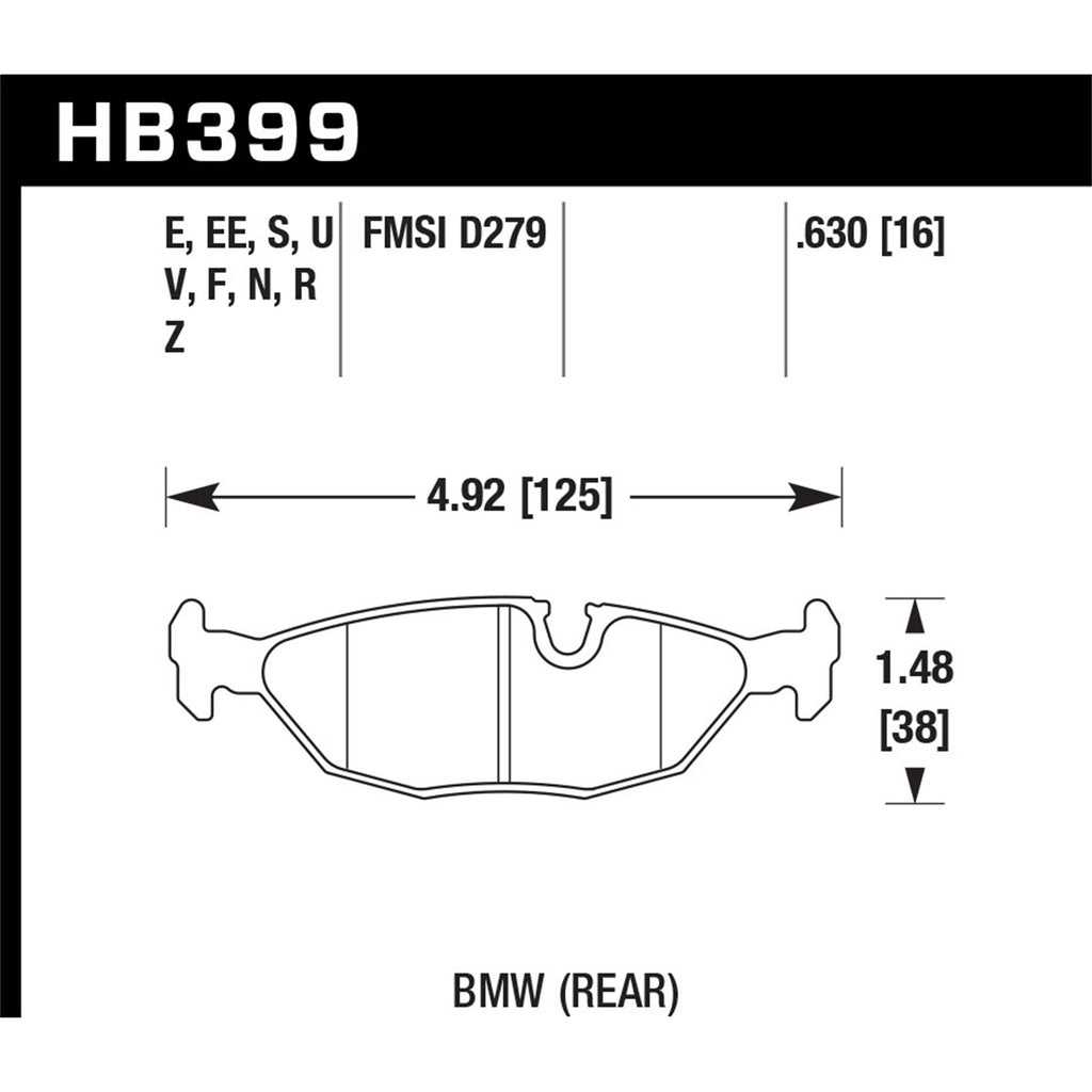 Hawk-84-491-Bmw-325-(E30)-Hp-Street-Rear-Brake-Pads