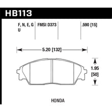 Load image into Gallery viewer, Hawk-88-91-Honda-Civic-4Wd--90-91-Crx-Si-Dtc-60-Front-Brake-Pads