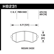 Load image into Gallery viewer, Hawk-89-93-240Sx-Le--Se-(Non-Abs)--Base--94-96-240Sx-Se--Base-Hp-Street-Front-Brake-Pads