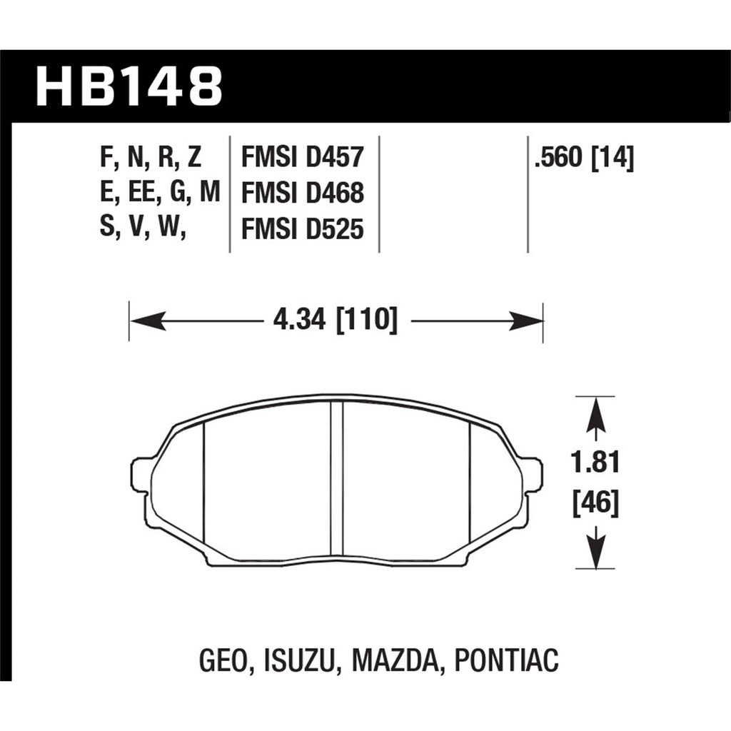 Hawk-90-93-Mazda-Miata-(Na)-Ht-10-Race-Front-Brake-Pads