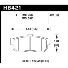 Load image into Gallery viewer, Hawk-92-98-Maxima--93-01-Altima--00-Infiniti-I30--91-96-G20--99-01-G20-Hps-Street-Rear-Brake-Pad