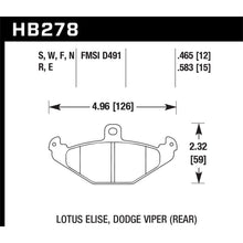 Load image into Gallery viewer, Hawk-96--00-Dodge-Viper-Gts--92-00-Viper--00-Viper-Rt10-Blue-9012-Rear-Race-Brake-Pads