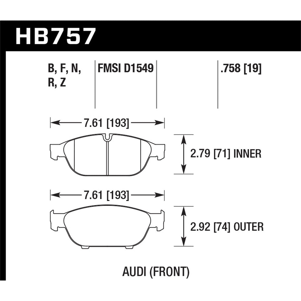 Hawk-Audi-2013-A5-Quattro--12-16-A6-QuattroA7-QuattroA8-Quattro-Hp-Plus-Front-Brake-Pads
