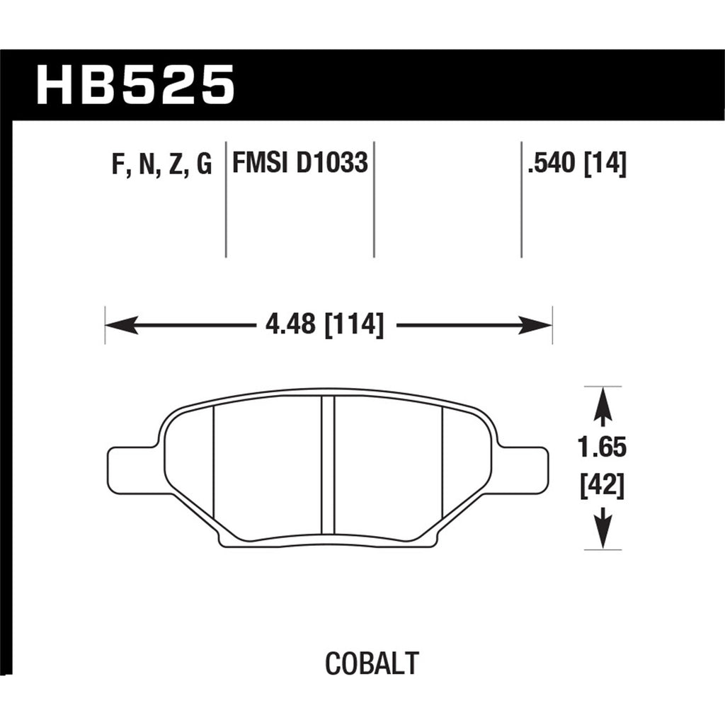 Hawk-Chevy-Cobalt-D1033-Ceramic-Street-Rear-Brake-Pads