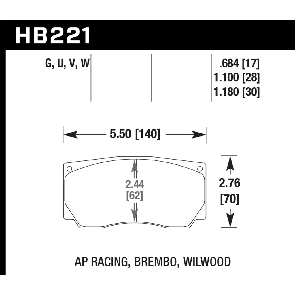 Hawk-Dtc-50-Ap-RacingWilwood-Race-Brake-Pads