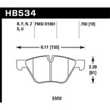 Hawk Performance HB534N.750 HP Plus Disc Brake Pad