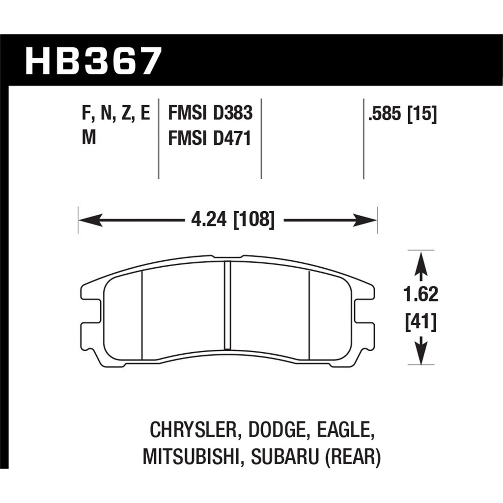 Hawk-Subaru-93-98-Impreza90-99-Legancy92-97-Svx-Hps-5.0-Street-Rear-Brake-Pads