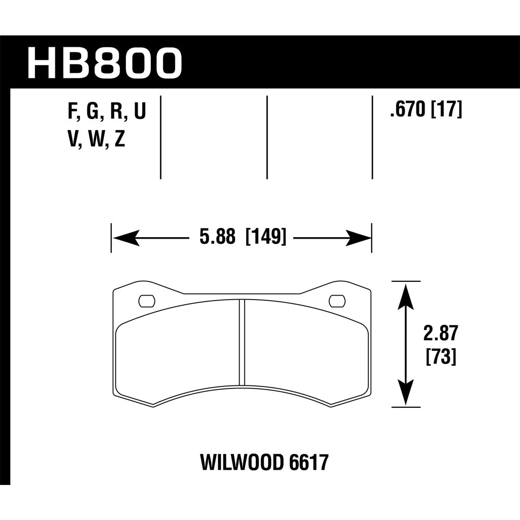 Hawk-Wilwood-17Mm-6617-Claliper-Brake-Pad-Set