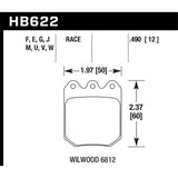 Hawk Performance HB622U.490 DTC-70 Disc Brake Pad