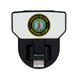 Carr 183232 HD Universal Hitch Step; Fits 2 in. Receiver; Black; US Nat Guard; Single