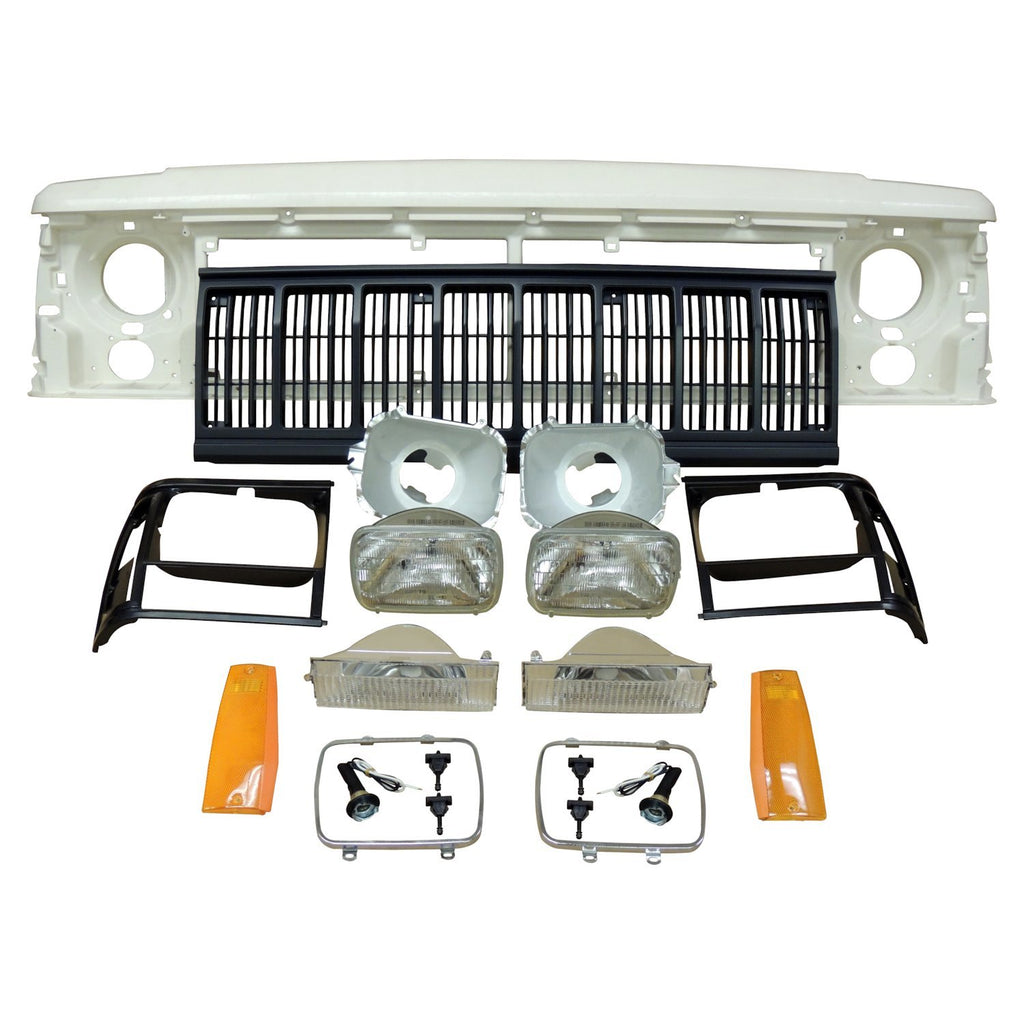 Header-Panel-Kit-W-Grille--Lights-For-1991-1996-Jeep-Xj-Cherokee