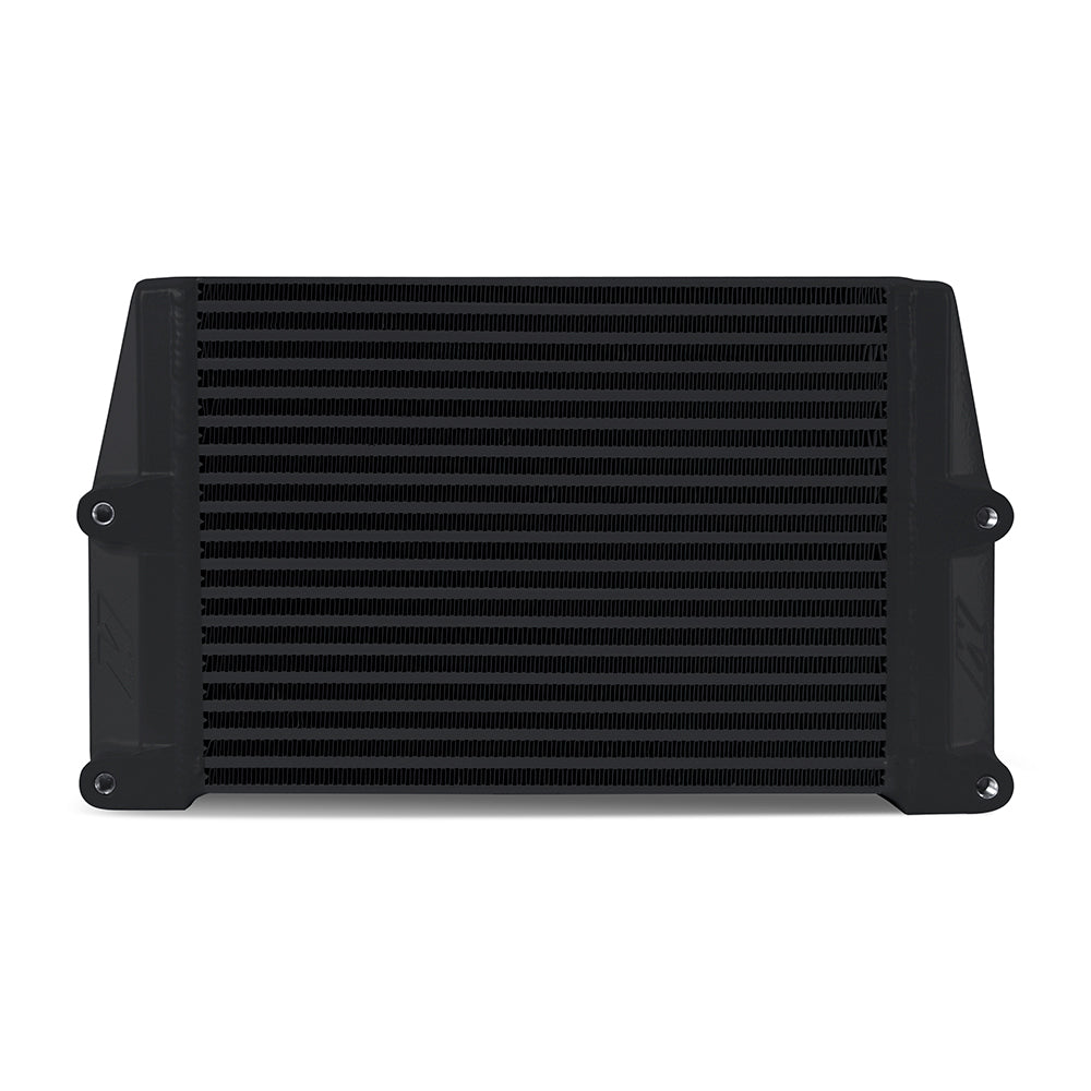 Heavy-Duty-Bar-And-Plate-Oil-Cooler,-10In-Core,-Same-Side-Outlets,-Black