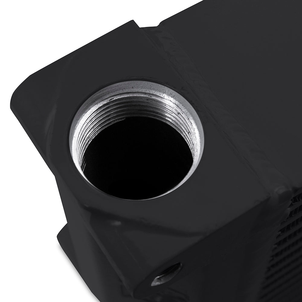Heavy-Duty-Bar-And-Plate-Oil-Cooler,-10In-Core,-Same-Side-Outlets,-Black