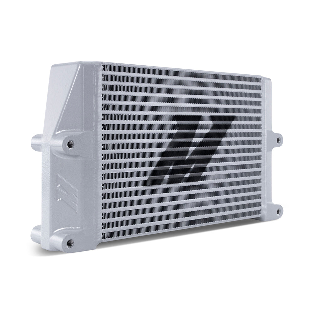 Heavy-Duty-Bar-And-Plate-Oil-Cooler,-10In-Core,-Same-Side-Outlets,-Silver
