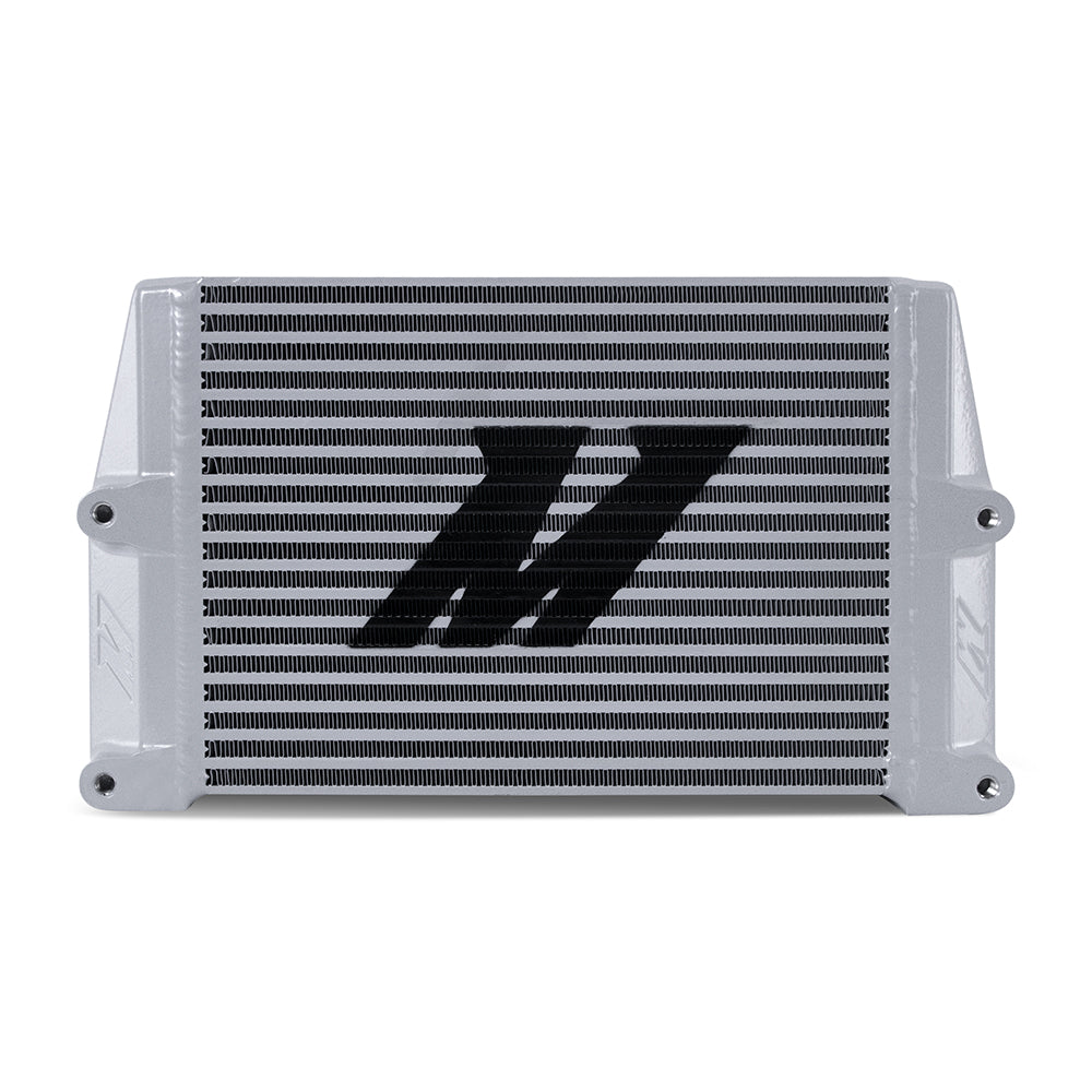 Heavy-Duty-Bar-And-Plate-Oil-Cooler,-10In-Core,-Same-Side-Outlets,-Silver
