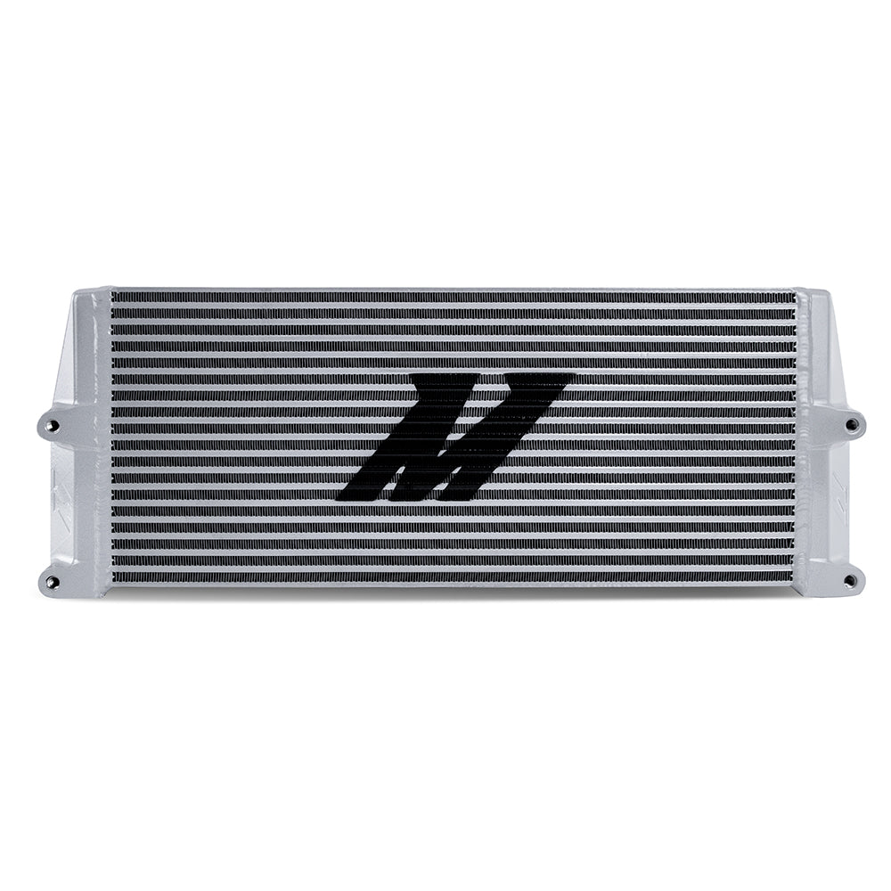 Heavy-Duty-Bar-And-Plate-Oil-Cooler,-17In-Core,-Same-Side-Outlets,-Silver