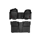 Rough Country M-21073 Heavy Duty Floor Mats Front/Rear-07-13 Silverado/Sierra 07-14 HD Crew Cab Bench Seat