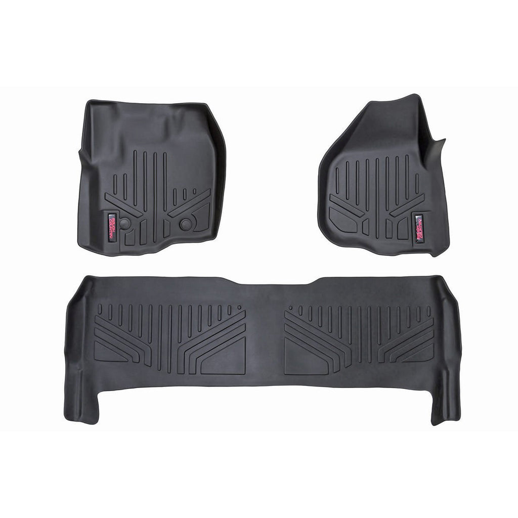 Heavy-Duty-Floor-Mats-FrontRear-12-16-Ford-Super-Duty-Crew-Cab-Raised-Pedal-Rough-Country