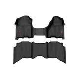 Rough Country M-31313 Heavy Duty Floor Mats Front/Rear-12-18 Dodge RAM 1500 Crew/Mega Cab Half Console