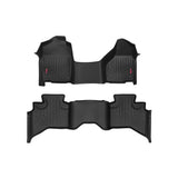 Rough Country M-31312 Heavy Duty Floor Mats Front/Rear-12-18 Dodge RAM 1500 Quad Cab Half Console