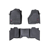 Rough Country M-31213 Heavy Duty Floor Mats Front/Rear-12-18 Dodge RAM Crew/Mega Cab Full Console