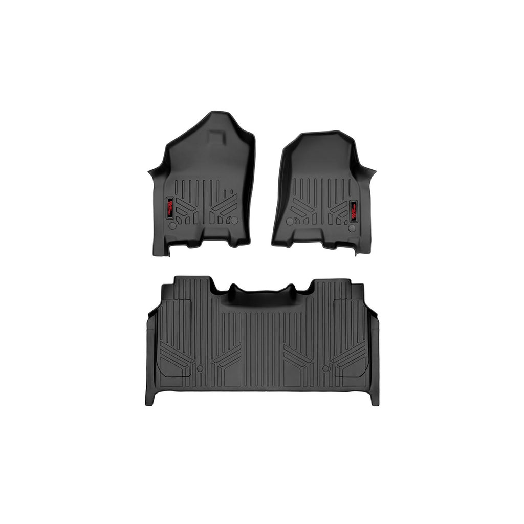 Heavy-Duty-Floor-Mats-FrontRear-19-20-Ram-1500-Crew-Cab-Full-Console-WRear-Under-Seat-Storage-Rough-Country