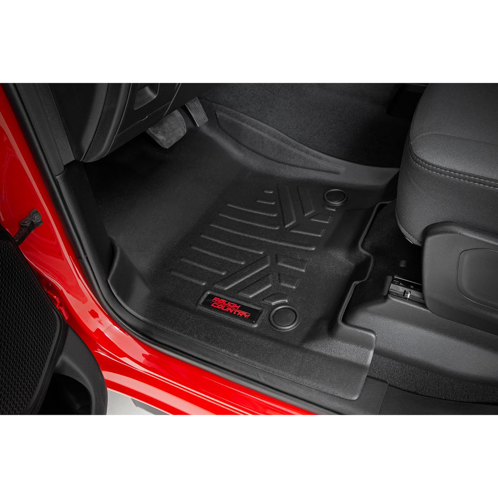 Heavy-Duty-Floor-Mats-FrontRear-19-20-Ram-1500-Crew-Cab-Full-Console-WRear-Under-Seat-Storage-Rough-Country
