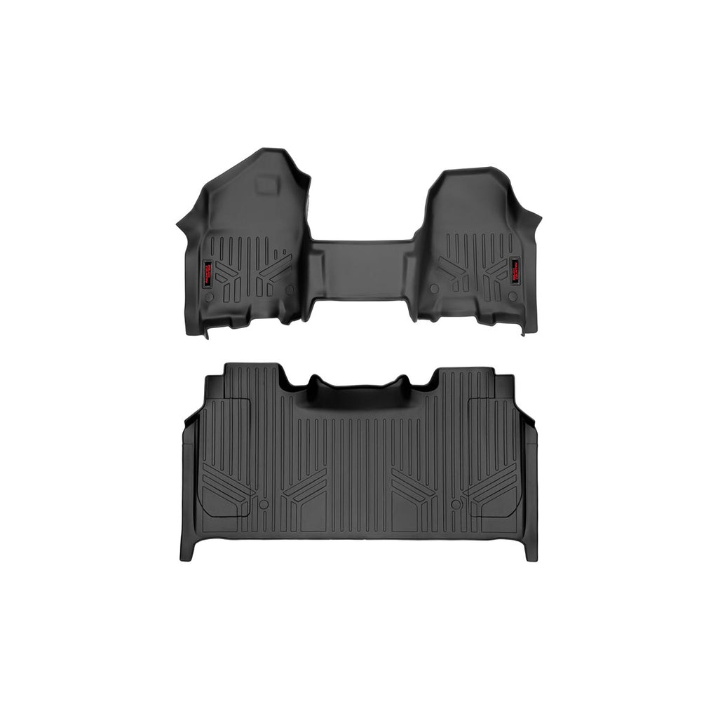 Heavy-Duty-Floor-Mats-FrontRear-19-20-Ram-1500-Crew-Cab-Half-Console-WRear-Under-Seat-Storage-Rough-Country