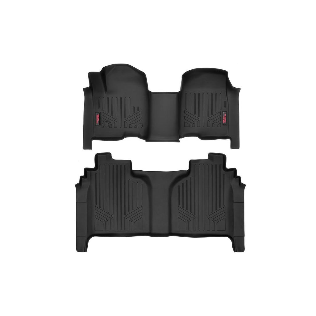 Heavy-Duty-Floor-Mats-FrontRear-19-20-SilveradoSierra-Crew-Cab-Bench-Seats-Rough-Country