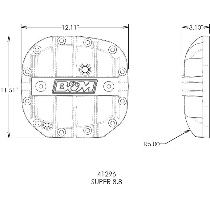 Hi-Tek-Aluminum-Differential-Cover-For-Ford-Super-8.8---Black