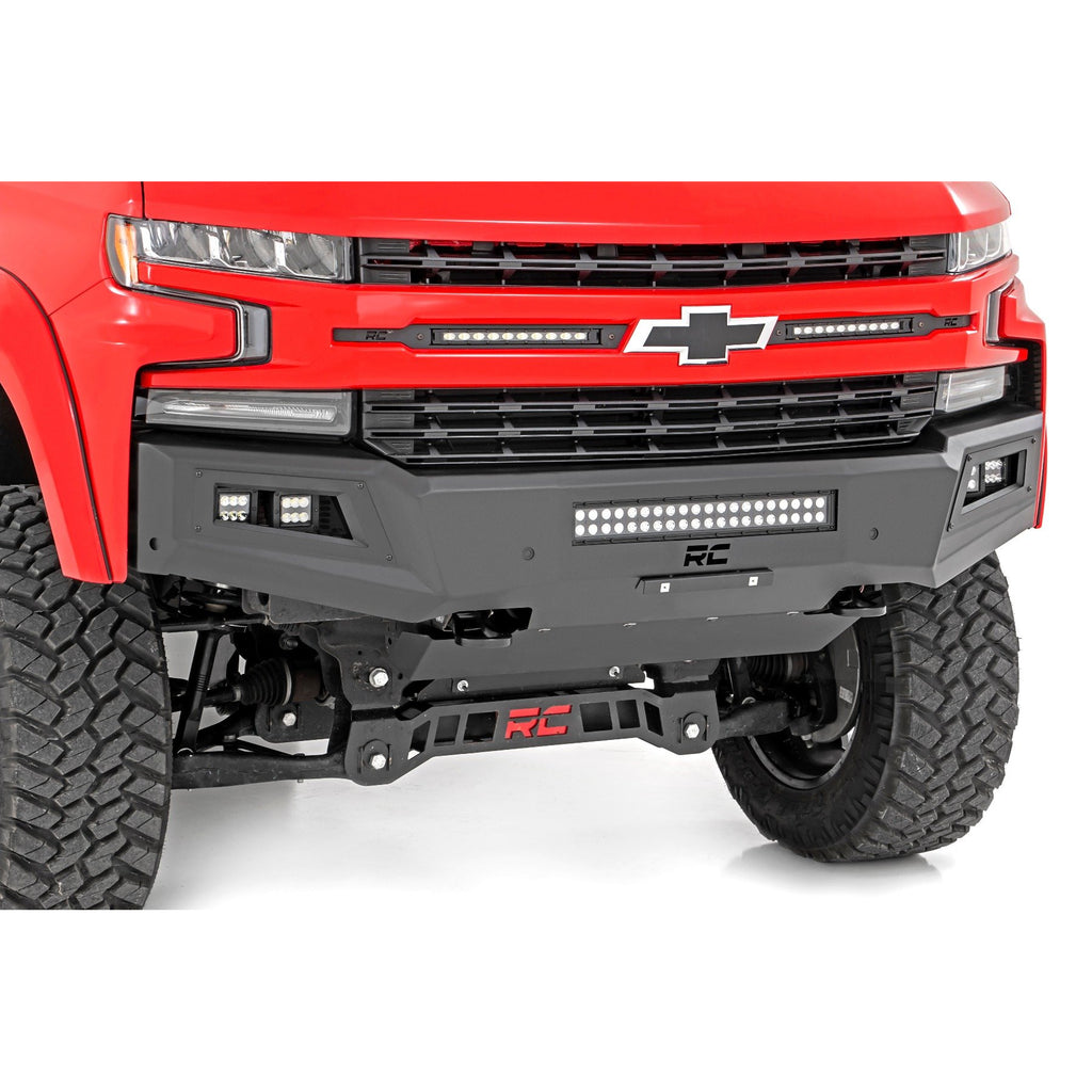 High-Clearance-Front-Bumper-Led-Lights-And-Skid-Plate-19-22-Chevy-Silverado-1500-Rough-Country