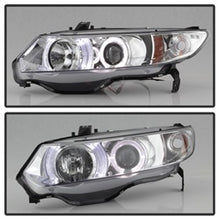 Load image into Gallery viewer, Honda-Civic-06-08-2Dr-Projector-Headlights-Led-Halo-Chrome-High-H1-Low-H1-Pro-Yd-Hc06-2D-Hl-C